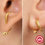 925Pure Silver Creative Fun Little Snake Adjustable Stud Earrings Hot-Selling Trendy Earrings In Stock