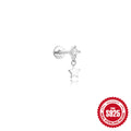Five-Point Star Water-Drop Zircon 925 Sterling Silver Cartilage Stud — decorative detail — jewelry finish and design detail