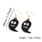 E0255 Halloween Creative Funny Ghost Cartoon Earrings Funny Expression Gold-plated Ear Hooks