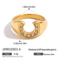 Gold-Plated Stainless Steel Ring with Cubic Zirconia Detail — Soft Contour — jewelry construction