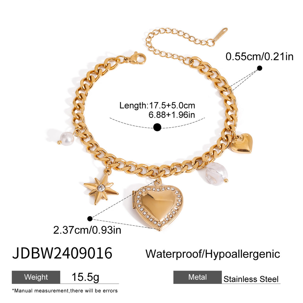 Heart-shaped Bracelet Jewelry18k Non-Fading Stainless Steel