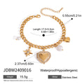 18K Gold-Plated Stainless Steel Bracelet with Heart Detail — jewelry construction