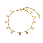 2H High-profile figure18K Gold-plated316L Stainless Steel Anklet Beaded Petal Disc Pendant Foot Jewelry for Women Fashion