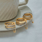 Multi-layer stackable rings that don't fade, stainless steel jewelry rings