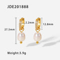Pearl 18K Gold-Plated Stainless Steel Hoop Earrings — product styling — jewelry finish and design detail