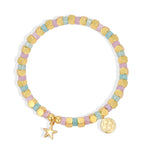 B0312 Star Pendant Trendy Casual Bracelet Chalcedony Stone Beads