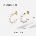 Pearl 18K Gold-Tone Stainless Steel Hoop Earrings styled for independent jewelry boutiques