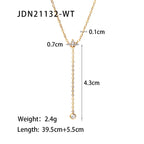18k Zircon Necklace Collarbone Chain Non-Fading Jewelry Stainless Steel Accessories