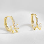 SE0333 S925Silver Earrings Zircon Bow Earrings Design Earrings