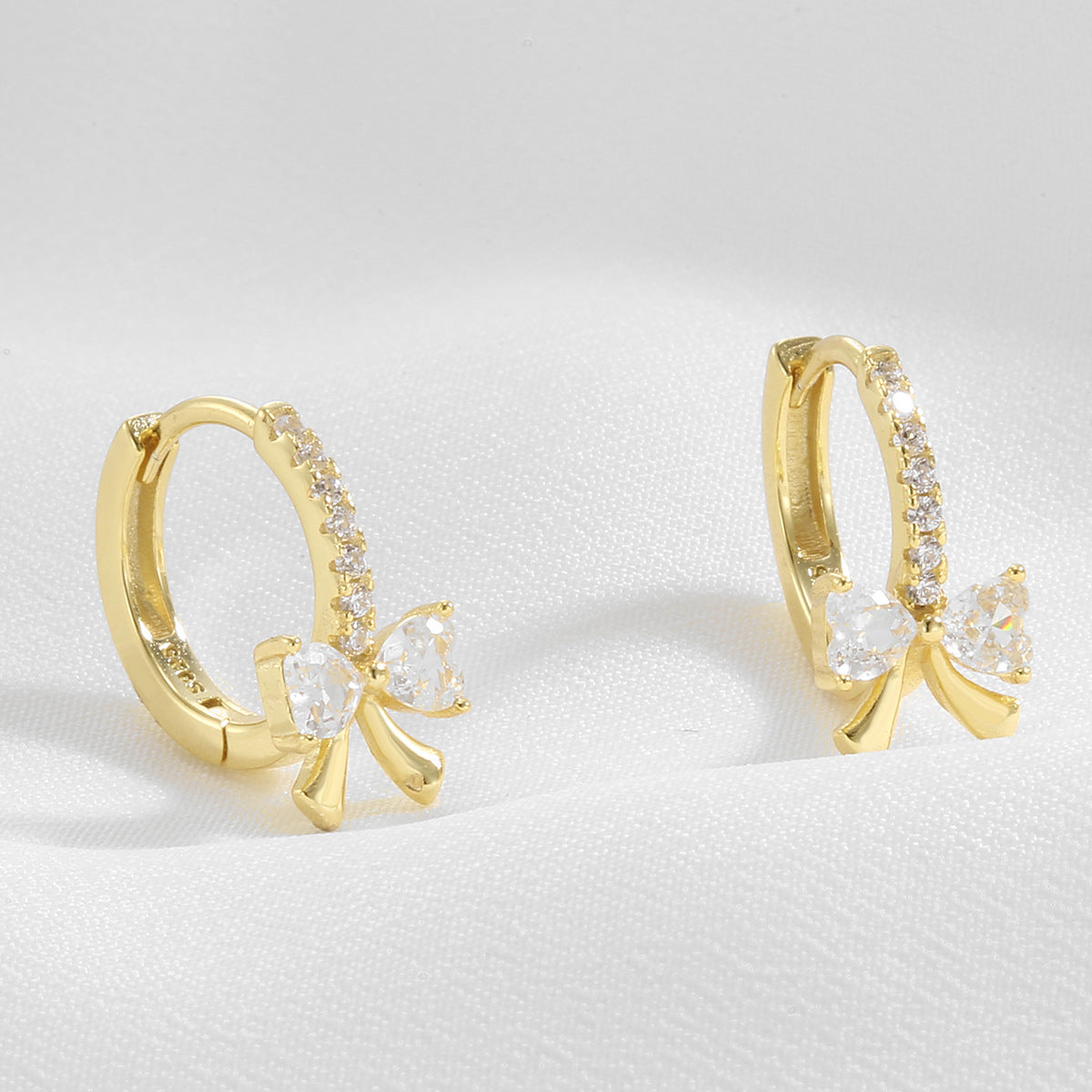 SE0333 S925Silver Earrings Zircon Bow Earrings Design Earrings