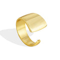 18K Gold-Plated Brass Asymmetric Adjustable Ring with gold-tone brass construction — jewelry finish and design detail