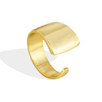 R0203 Minimalist Irregular Open Ring for Women Metal Copper Plated18k Real Gold