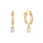 S925Sterling Silver Colorful Zircon Earrings for Women Fashion Square Drop Earrings Hoop Earrings Jewelry