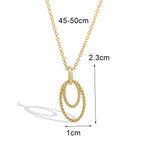 N0128 Hot Selling Jewelry Simple Trendy Double Loop Braided Pendant Collarbone Chain Vintage Necklace