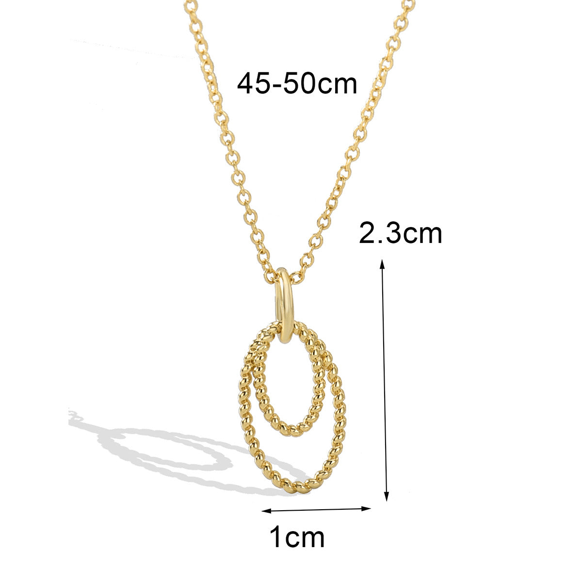 N0128 Hot Selling Jewelry Simple Trendy Double Loop Braided Pendant Collarbone Chain Vintage Necklace