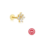 925Sterling Silver Tassel Water Drop Zircon Cartilage Piercing Flat Spiral Piercing Earrings Hot Selling Ear Bone Studs