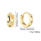 E0768 Simple Fashion Geometric Round Earrings for Women, Gold-Plated with Zirconia