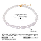 Stainless Steel Pearl Necklace Exaggerated Flower Stud Earrings Jewelry earrings