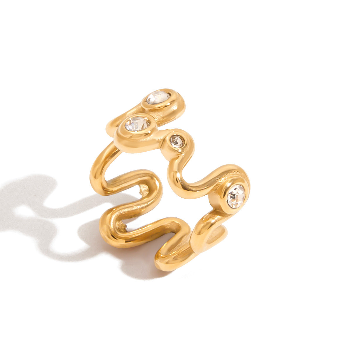 Zircon Ring Non-Fading Jewelry Stainless Steel Accessories rings