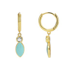 E0505 Fashionable Simple Design Round Earrings for Women Brass Gold-Plated Epoxy Zircon Earrings