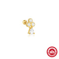 925 Sterling Silver Diamond Inlaid Gold Ball Threaded Ear Bone Stud Earrings — collection product image 06