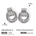 Stainless Steel Earrings in 18K Gold-Plated — Modern Classic — close-up detail — jewelry finish and design detail