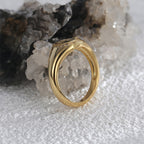 R0572 Simple Fashion Oval Micro Pave Zircon Ring for Women Minimalist