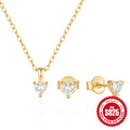 925 Sterling Silver Heart Earrings Necklace Set Zircon — collection product image 06