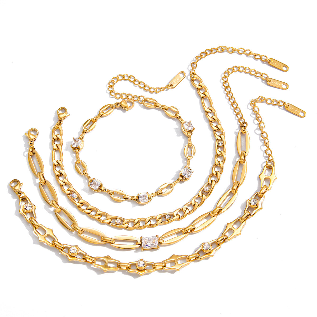 18k Zircon Bracelet Non-Fading Stainless Steel Jewelry for Women