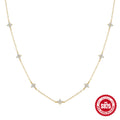 925 Sterling Silver Korean Style Floral Diamond Collarbone Necklace — collection product image 06