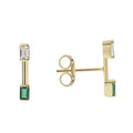 Gold-Plated Brass Geometric Earrings with Minimalist Detail in a gold-tone brass finish