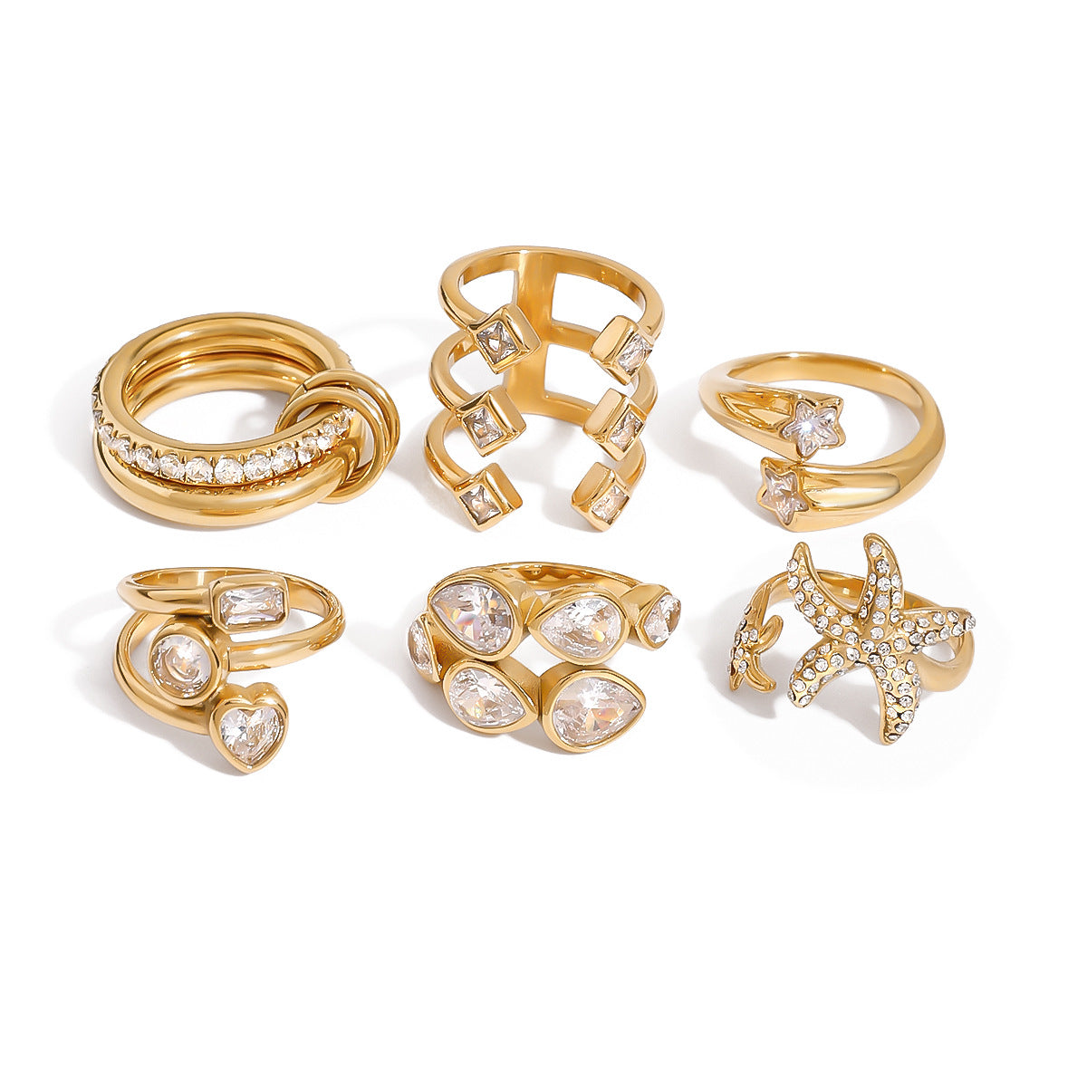 Ring Women Design Jewelry Non-Fading Accessories Stainless Steel Rings