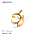 Gold-Plated Sculptural Statement Stainless Steel Ring — finish and profile — jewelry finish and design detail