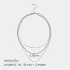 European Style Three-Layer Snake Chain Necklace Fashionable Women's Layered Jewelry14K Gold-plated Stainless Steel Chunky Necklace