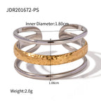 Color Block Ring Non-Fading Jewelry Stainless Steel Accessories for Women