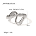 Sculptural Stainless Steel Open Ring in Gold-Plated — Modern Classic — alternate product view
