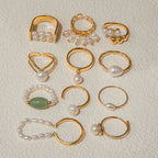 2H Freshwater Pearl Ring Non-Fading Jewelry Stainless Steel Accessories rings