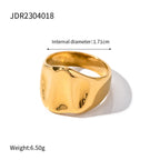 Ornament18K Gold Stainless Steel Exaggerated Ring rings Female
