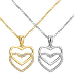 CYN0170 Cross Heart Pendant Copper Necklace Collarbone Chain