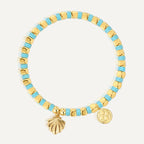 B0246 Vintage Trendy Vacation Shell Bracelet Fashion Gold-Plated Beaded