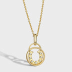 N0148 Round Hollow Horseshoe Zircon Necklace for Women Minimalist Choker Accessories