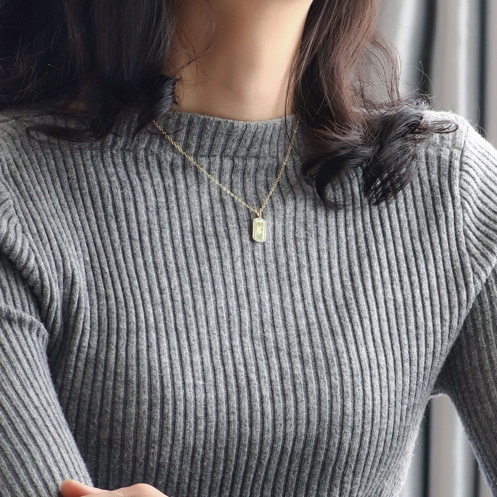 N0046 Gold-plated26Letter Square Necklace for Women, Simple Design English Choker Jewelry