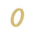 Gold-Plated Brass Beaded Round Ring with gold-tone brass construction