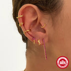 S925Sterling Silver Fashion Diamond Star Earrings Hoop Earrings for Women Hot Selling Zircon Earrings Ear Jewelry