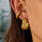 2H Stainless Steel Heart Earrings Ear Jewelry Design Stud Accessories