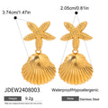 Modern Gold-Plated Stainless Steel Stud Earrings — Defined Silhouette — collection view — jewelry finish and design detail