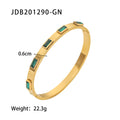 Cubic Zirconia 18K Gold-Plated Stainless Steel Bangle Bracelet — jewelry construction