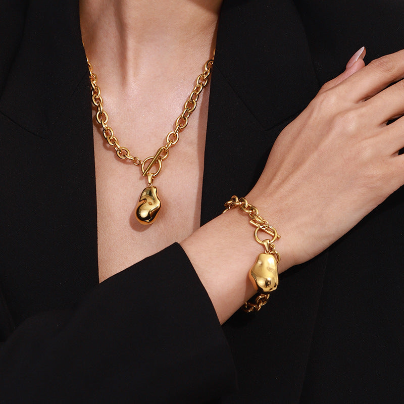 2H Necklace Accessories gold Clavicle Chain Non-Fading Stainless Steel Jewelry