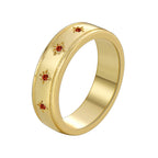 R0578 French Minimalist Monochrome Retro Design Ring for Women Fashion Micro Pave Zircon Ring