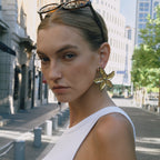 2H Oil Drop Flower Earrings Exaggerated Ear Jewelry Stainless Steel Accessories Earrings